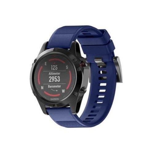 Garmin Fenix 5/6/7 Silicone Strap - Navy Blue