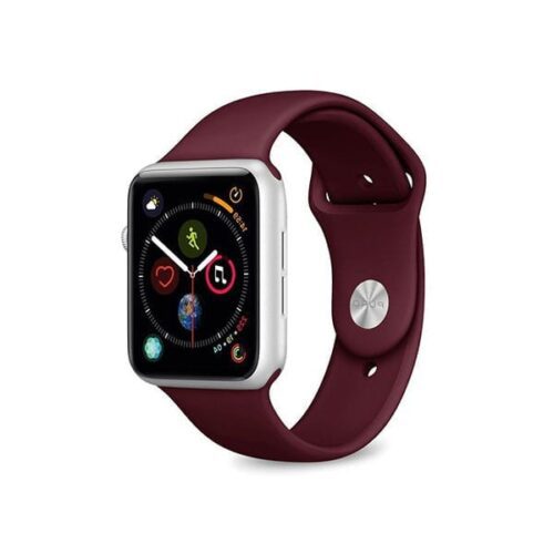 Silicone Sport Band for Apple Watch - 42mm44mm Maroon Apple Watch Classic Strap
