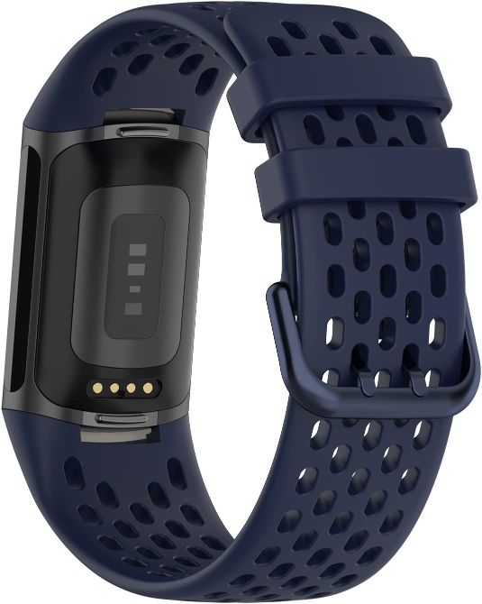 Fitbit Charge 5/6 Silicone Sports Strap with Color Buckle - Navy Blue ...