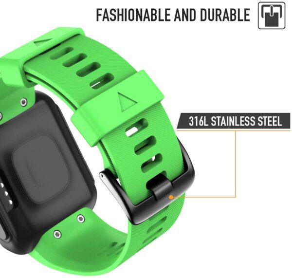 Garmin Forerunner 35 Black Buckle Silicone Strap Green MDM Electron