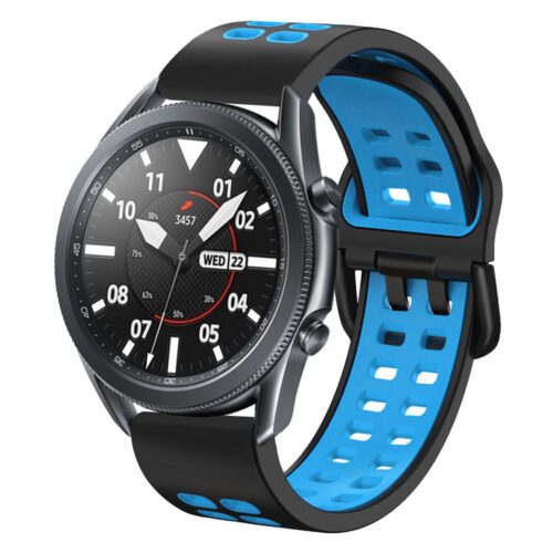 Polar Vantage M Silicone Sports Strap - Black and Skyblue