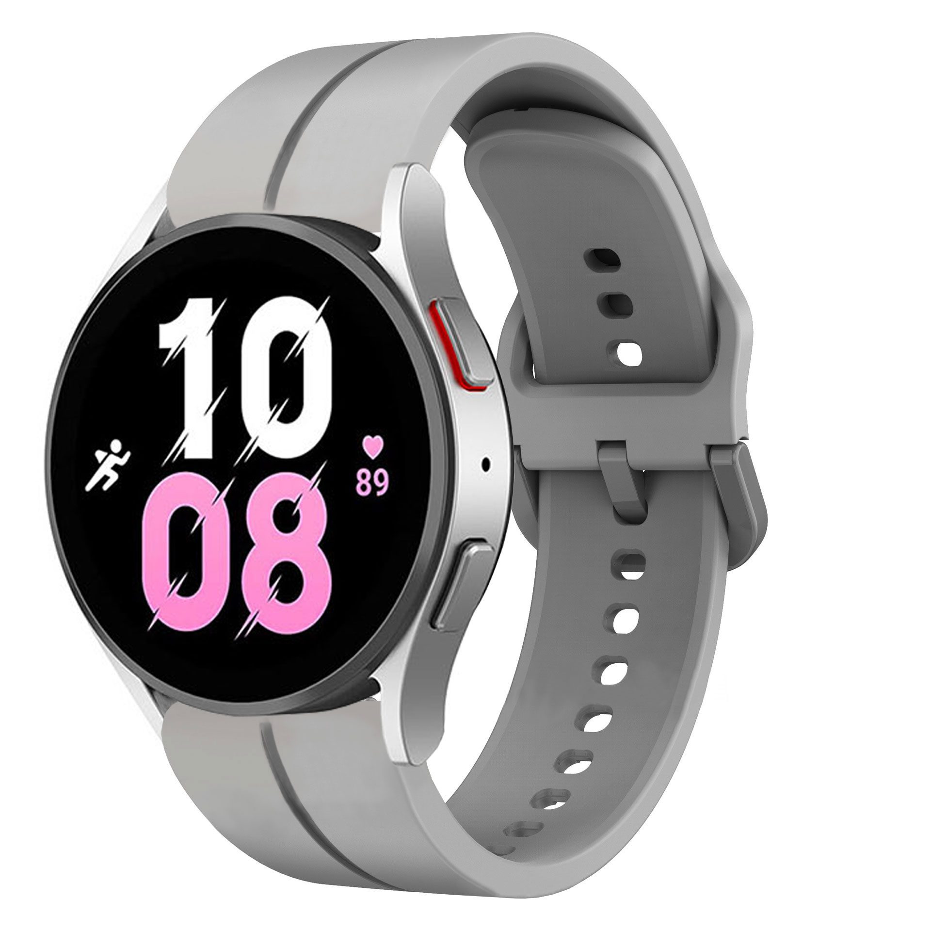 1 (49) Universal Split Silicone Strap - Grey (20 mm)