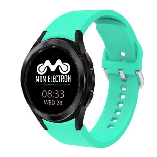 Samsung Galaxy Watch 4/5/6/7/7FE Silver Buckle Silicone Strap