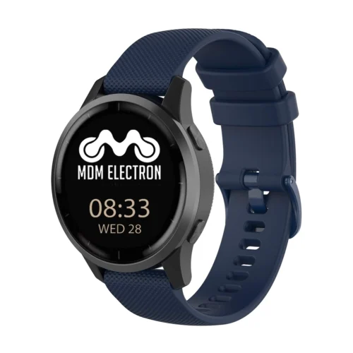Garmin Vivoactive 4S Colorful Buckle Silicone Strap - Navy (18mm) (1) Garmin Vivoactive 4s Silicone Strap, Garmin Venu/Vivoactive 3 Colorful Buckle Silicone Strap (20mm)